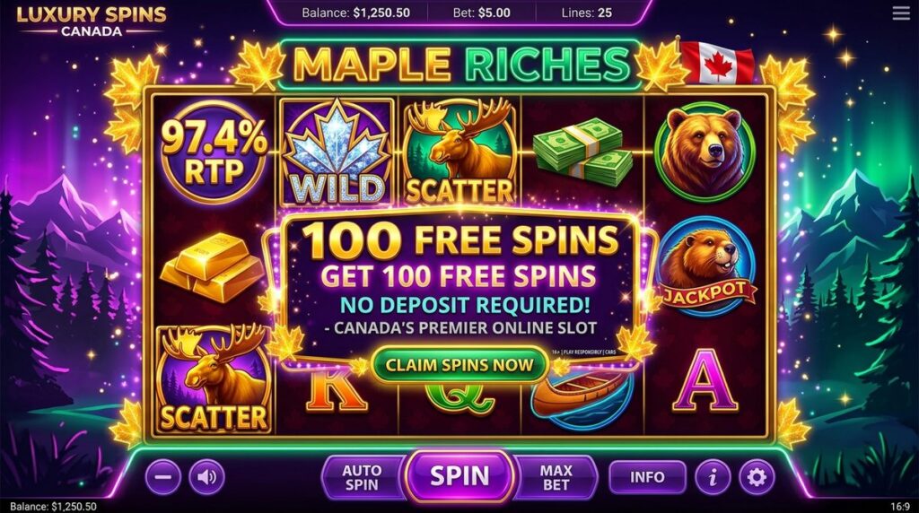 100 free spins no deposit Canada bonus offer