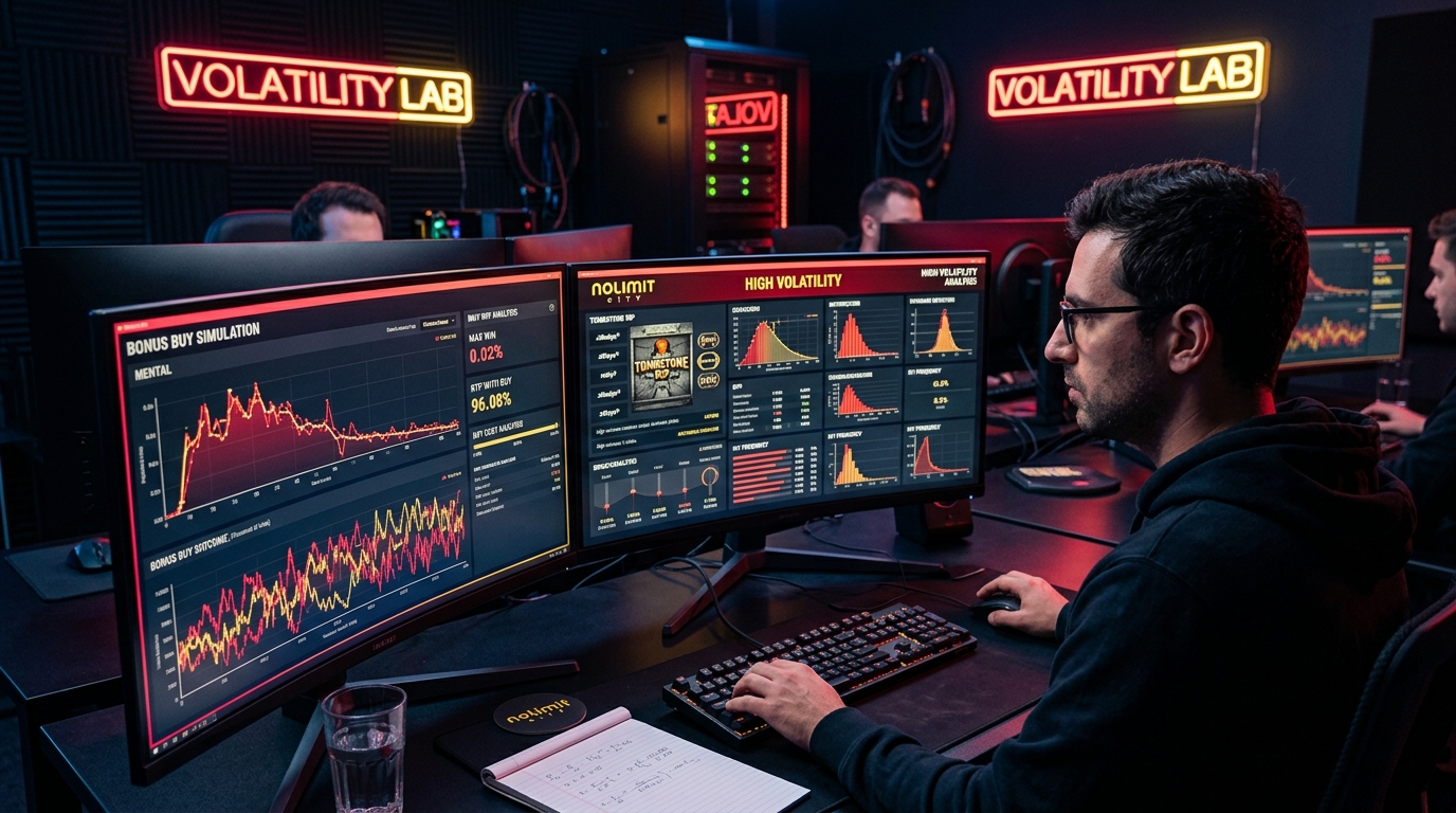 Nolimit City extreme volatility bonus buy simulation laboratory