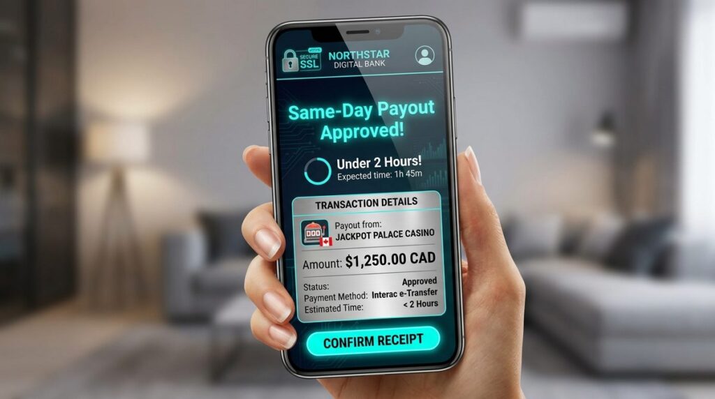 Same day payout casinos Canada instant Interac settlement
