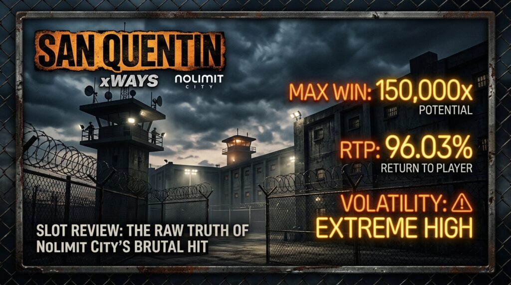 San Quentin xWays Slot Review Mathematical RTP & 150,000x Volatility Audit Banner